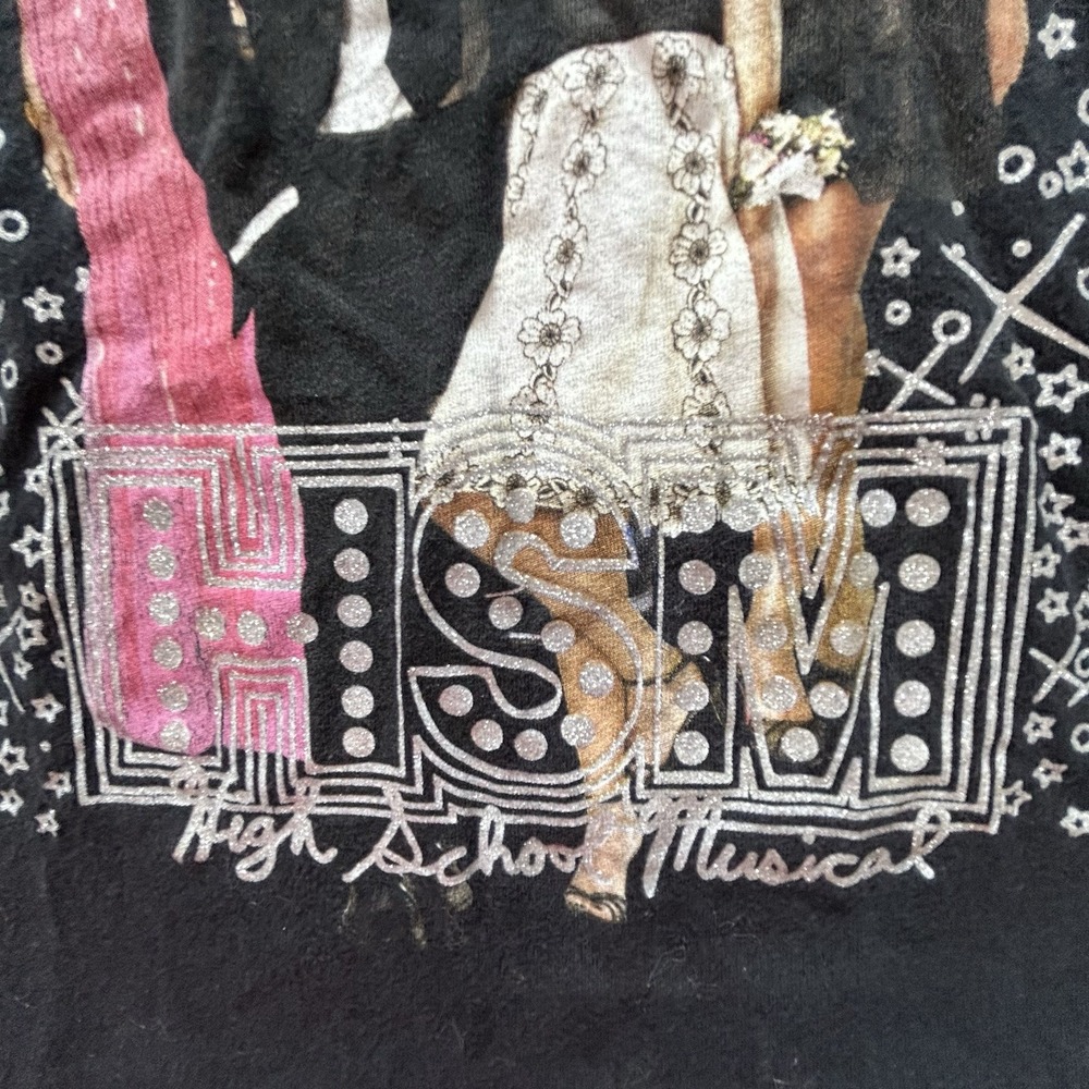 Disney High School Musical Kids Shirt Black Pink‎ Polka Dot Layered Tee Size 6X - Picture 5 of 9